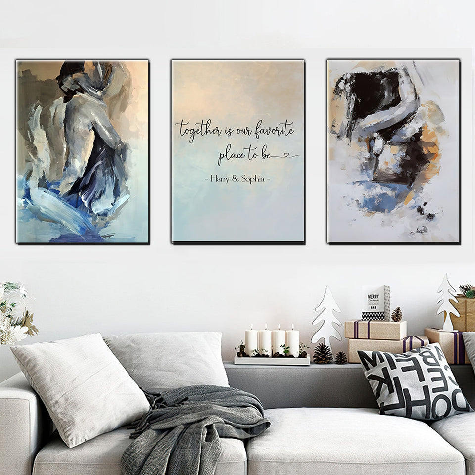 Together Is Our Favourite Place To Be - Personalized Couple Poster & Canvas Set