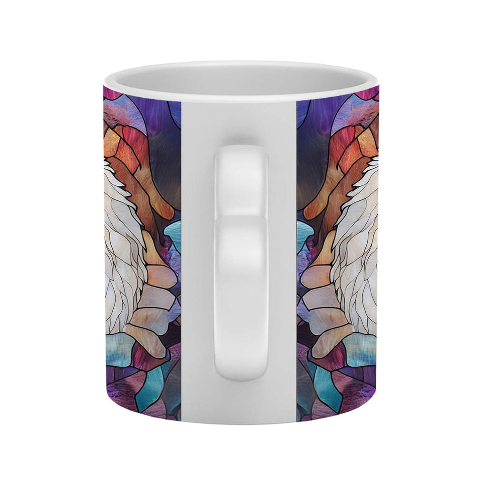 Wolf He Keeps Me Safe She Keeps Me Wild - Personalized Couple Heart Handle Mug