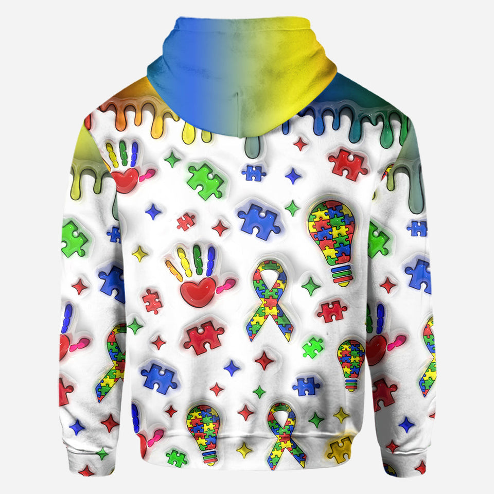 Sensibilisation à l'autisme - T-shirt personnalisé intégral de sensibilisation à l'autisme