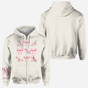 Pink Ribbon Coquette Bow Watercolor Turtle - Personalized Turtle All Over Shirt