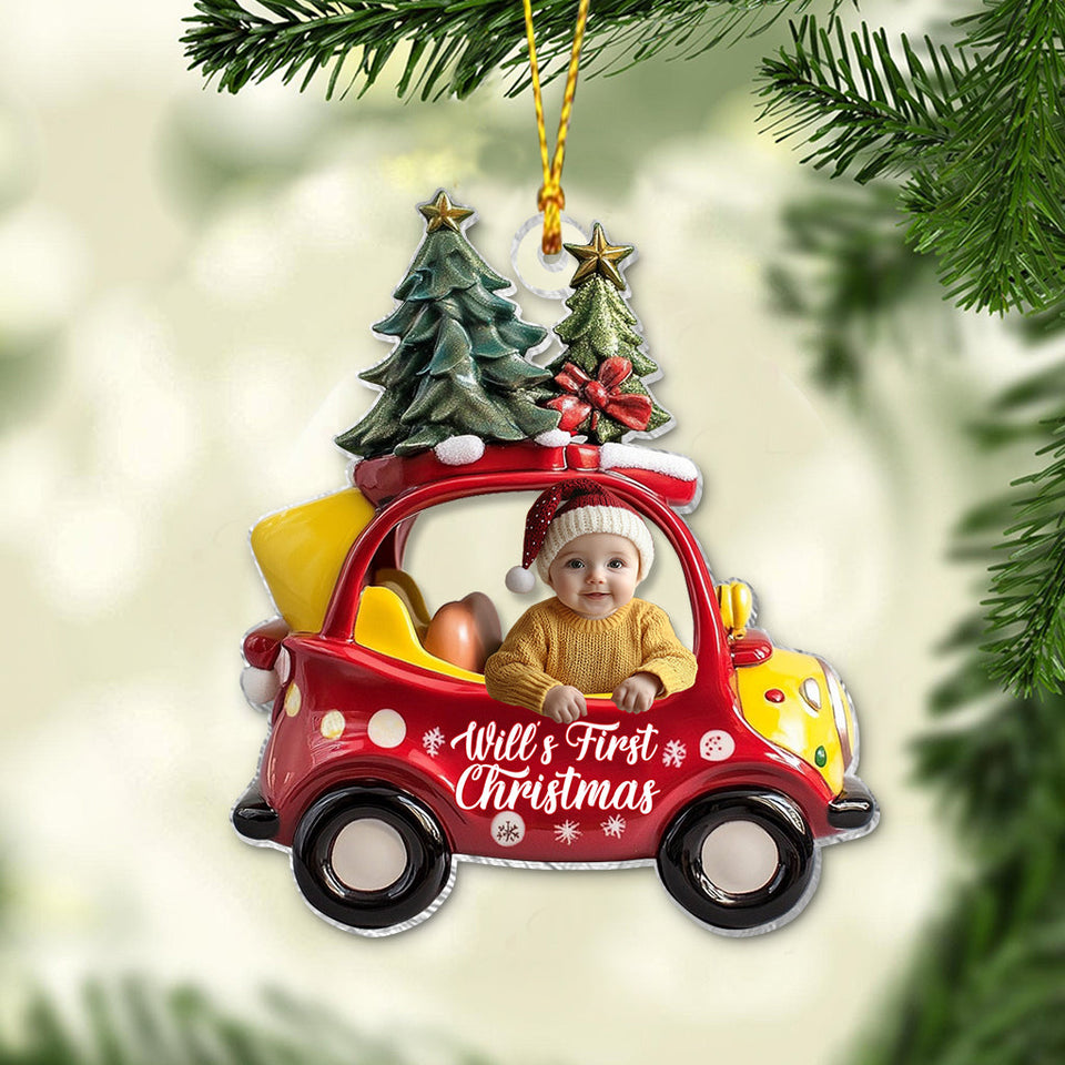 Baby's First Christmas - Personalized Newborn Transparent Ornament