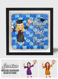 She Believed She Could So She Did - Personalized Graduation Custom Shaped Flower Shadow Box