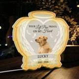 You Left Paw Prints On My Heart - Personalized Dog Photo Light Box