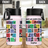 What We Lean About Black History - Personalized African American Kids Water Bottle