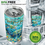 You & Me And The Sea - Personalized Turtle Tumbler
