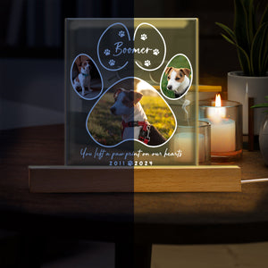 You Left A Paw Print - Personalized Dog Shaped Led Night Light