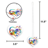 Grandma Colorful Heart Infinite Feather Butterfly - Personalized Grandma Transparent Car Ornament