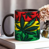 Inflated Magic Leaf Red Yellow Green - Personalized Weed Accent Mug