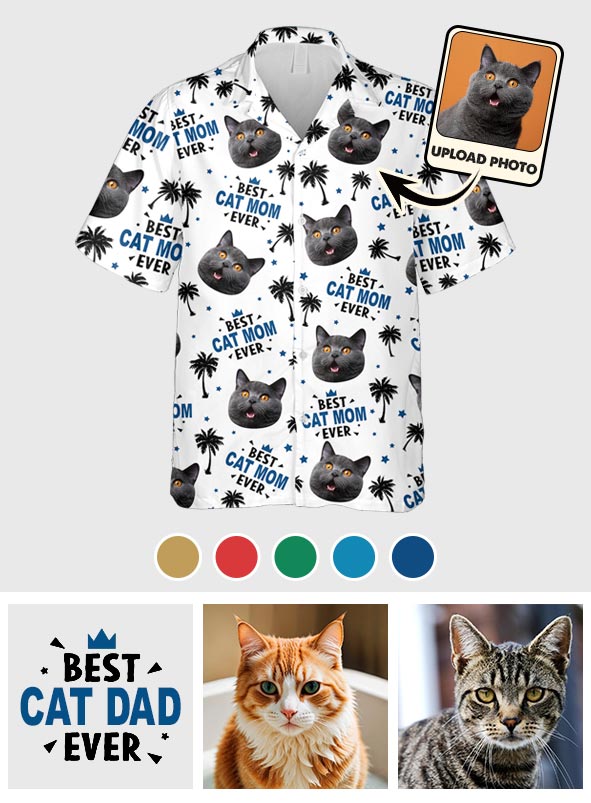 Best Fur Mama, Fur Daddy Ever - Personalized Cat Hawaiian Shirt