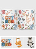 Cat Mom Pastel Floral Inflated - Personalized Cat Mug
