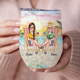 Are We Drunk Beach We Might Be - Personalized Sea Lover Wine Tumbler