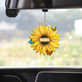 Sunflower WIth Any Title & Any Kid's Name - Personalized Grandma Car Ornament