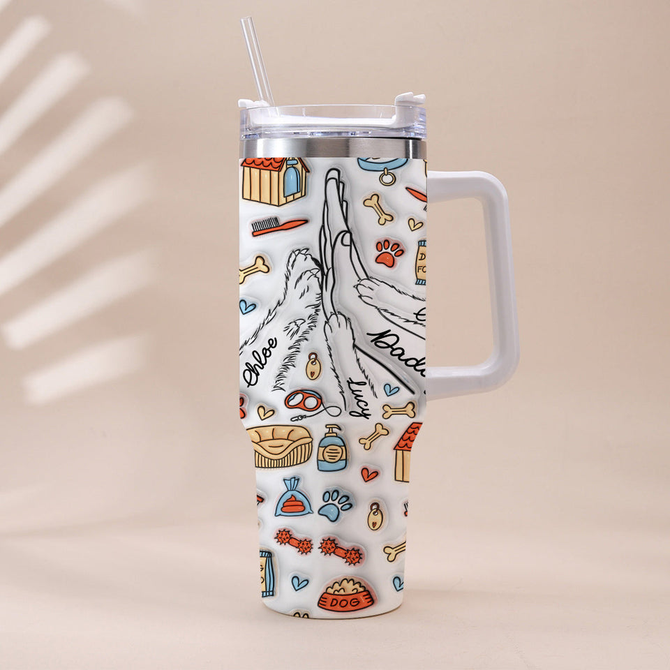 Best Dog Dad Ever - Personalized Father Tumbler With Handle