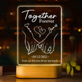 Together Forever - Personalized Couple Shaped Plaque Light Base