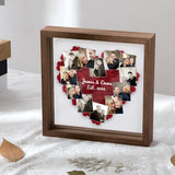 Heart Photos Polaroid Romantic Gift - Personalized Couple Flower Shadow Box