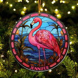 Love Flamingos - Personalized Flamingo Transparent Ornament