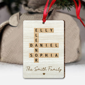Family Crossword Art - Personalized Family Ornament