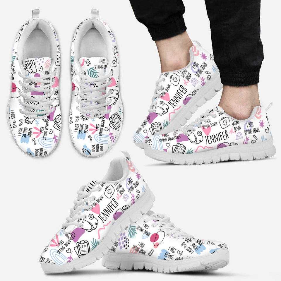 I Miss Sitting Down - Personalized Nurse Sneakers