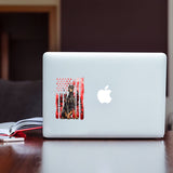Red Flag Independence Day - Personalized Dog Decal Full