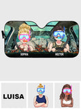 You And Me And The Sea - Personalized Scuba Diving Car Sunshade