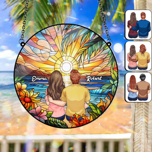 I Love You - Personalized Couple Window Hanging Suncatcher Ornament