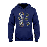 Dad Foot Print Paw Prints - Personalized Father T-shirt And Hoodie