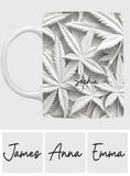 White Leaves - Personalized Weed Mug