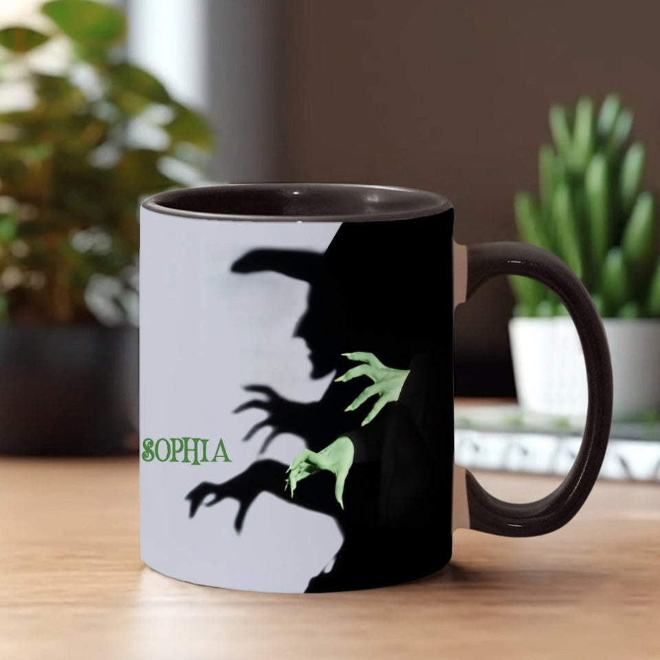 Halloween Witch Shadow - Personalized Witch Accent Mug