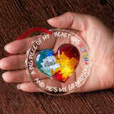 A Big Piece of My Heart Has Autism - Personalized Autism Awareness Round Shaped Glass Ornament