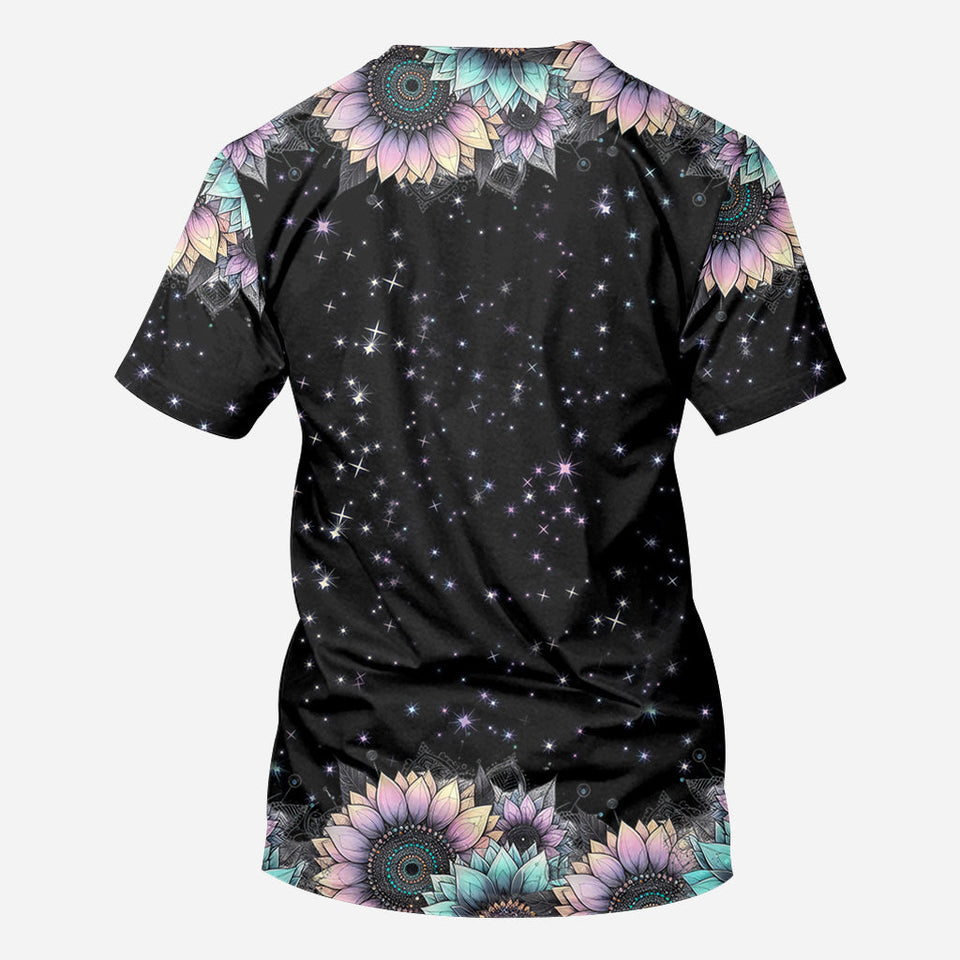 Zero F Given Pink Blue Sunflower - Personalized Skull All Over Shirt