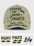 Hooked On Being Dad/ Grandpa... - Personalized Fishing Classic Cap