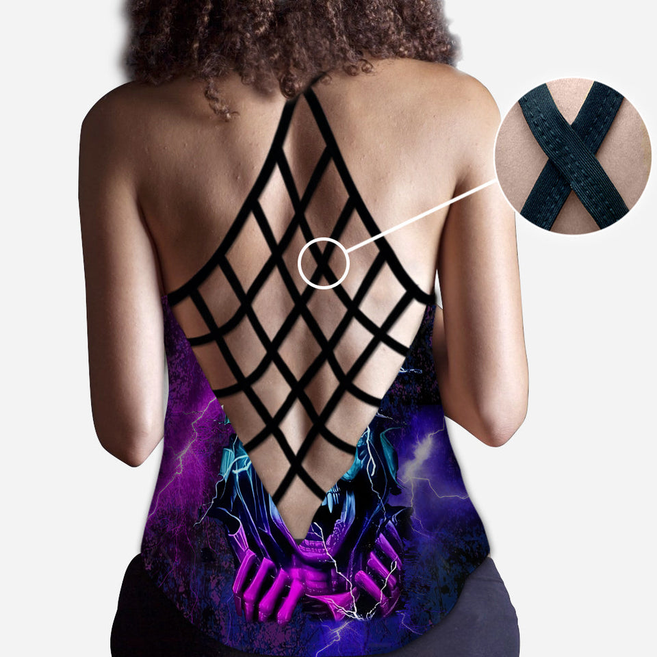 I Am Who I Am, Your Approval Isn't Needed - Personalized Skull Cross Tank Top