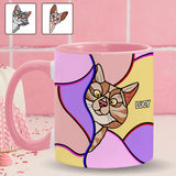 Peeking Cats - Personalized Cat Accent Mug