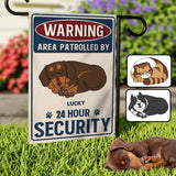 24 Hour Security - Personalized Dog Garden Flag