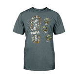 Dad Foot Print Paw Prints - Personalized Father T-shirt And Hoodie