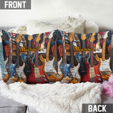 Beautiful Guitars - Personalized Guitar Throw Pillow