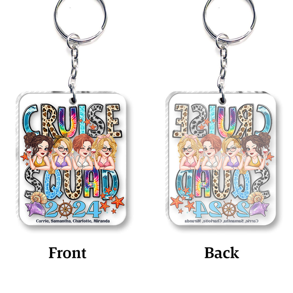 Cruise Squad 2024 - Personalized Cruising Custom Shaped Keychain