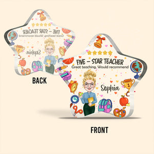 Five-star Teacher - Personalized Teacher Custom Shaped Acrylic Plaque