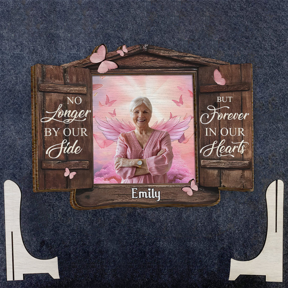Jamais oublié·e - Plaque commémorative personnalisée en bois double couche