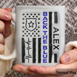 Police Officer Back The Blue Patriotic 4th July - Personalized Police Officer Mug