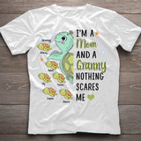 Nothing Scares Me Grandma Turtle Version - Personalized Grandma T-shirt And Hoodie