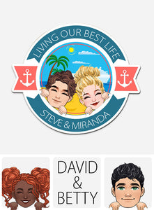 Husband And Wife Cruising Partners For Life - Personalized Cruising Magnet
