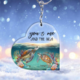 You & Me And The Sea - Personalized Turtle Keychain