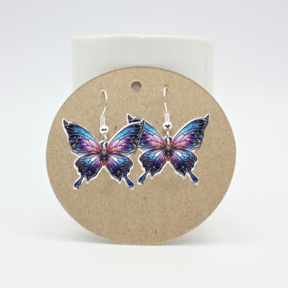 Stunning Purple - Personalized Butterfly Earrings