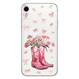 Cowgirl Boots Coquette - Personalized Horse Clear Phone Case