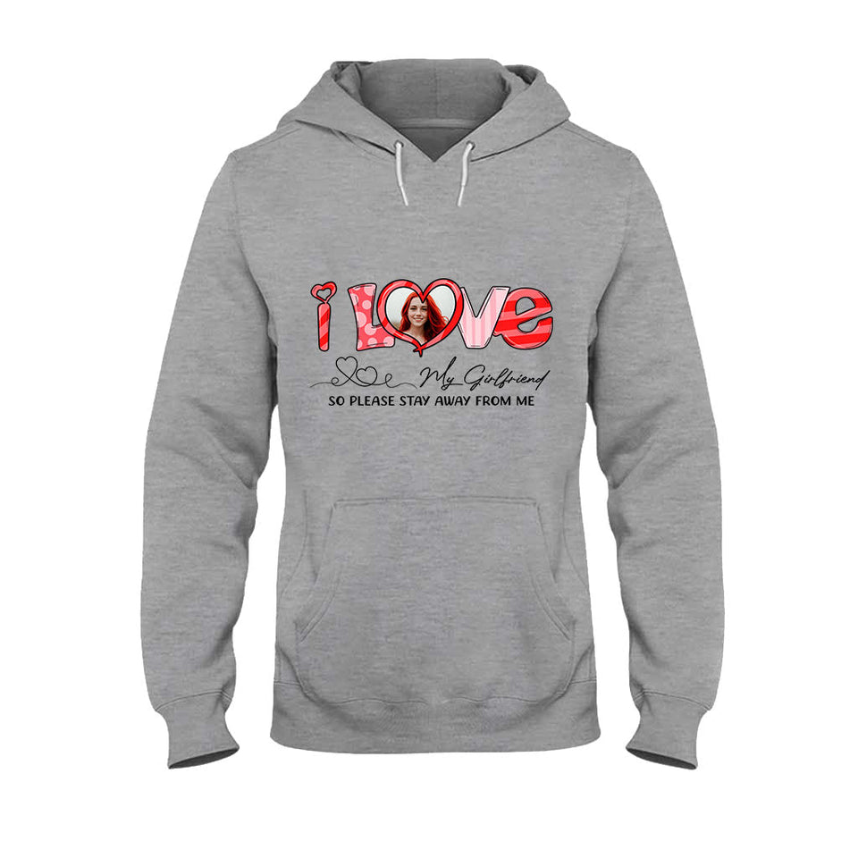 I Love My Girlfriend Boyfriend Husband Wife Custom Photo - Personalized Couple T-shirt And Hoodie