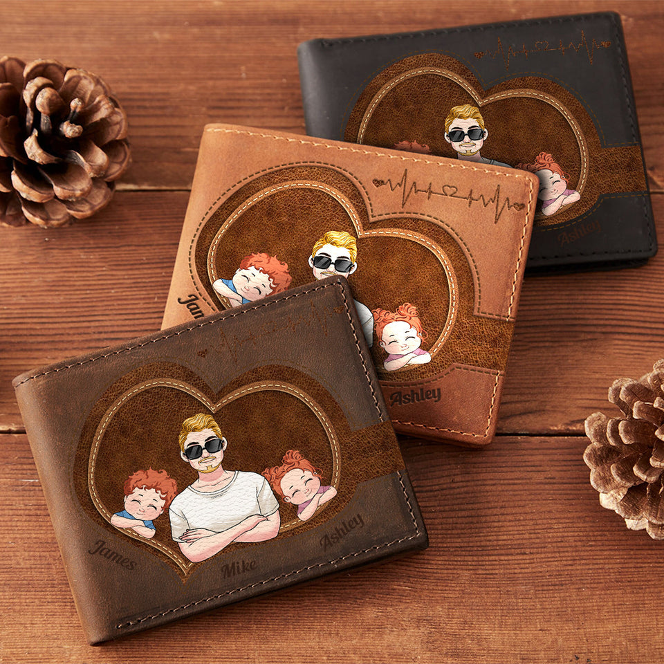 Best Dad Ever - Personalized Father Leather Wallet