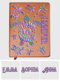 Salty Lil Beach - Personalized Turtle Leather Journal