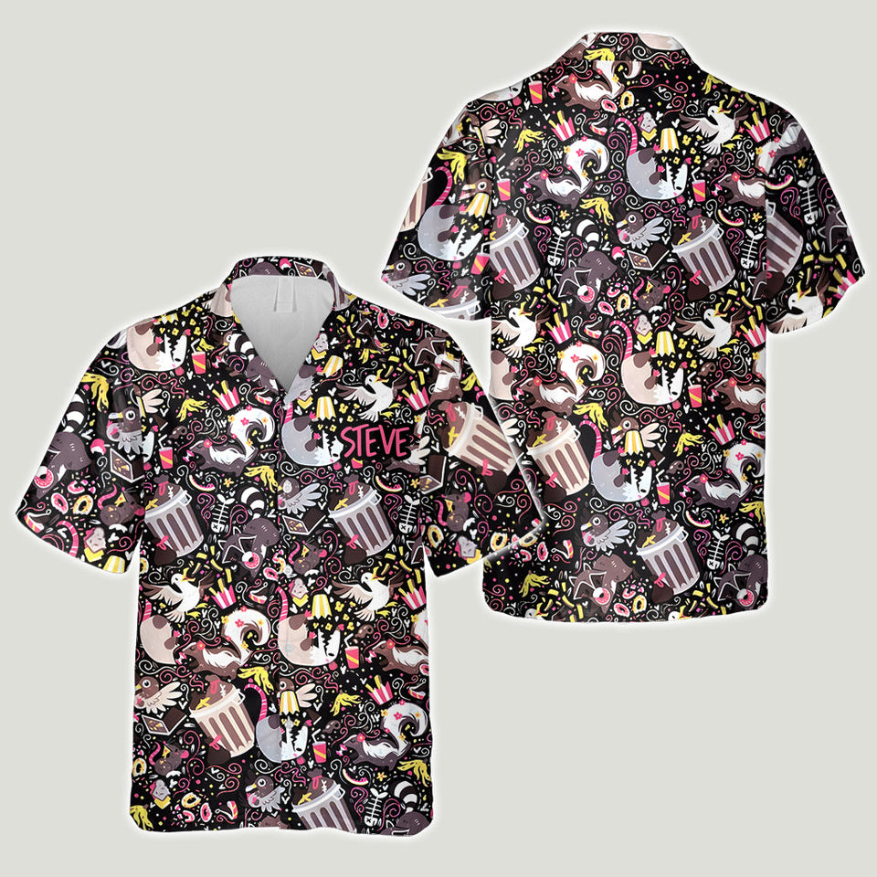 My Spirit Animal Eats Trash - Personalized Raccoon Hawaiian Shirt