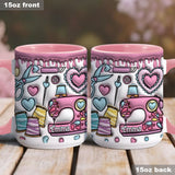 Sewing Lovers Pink - Personalized Sewing Accent Mug